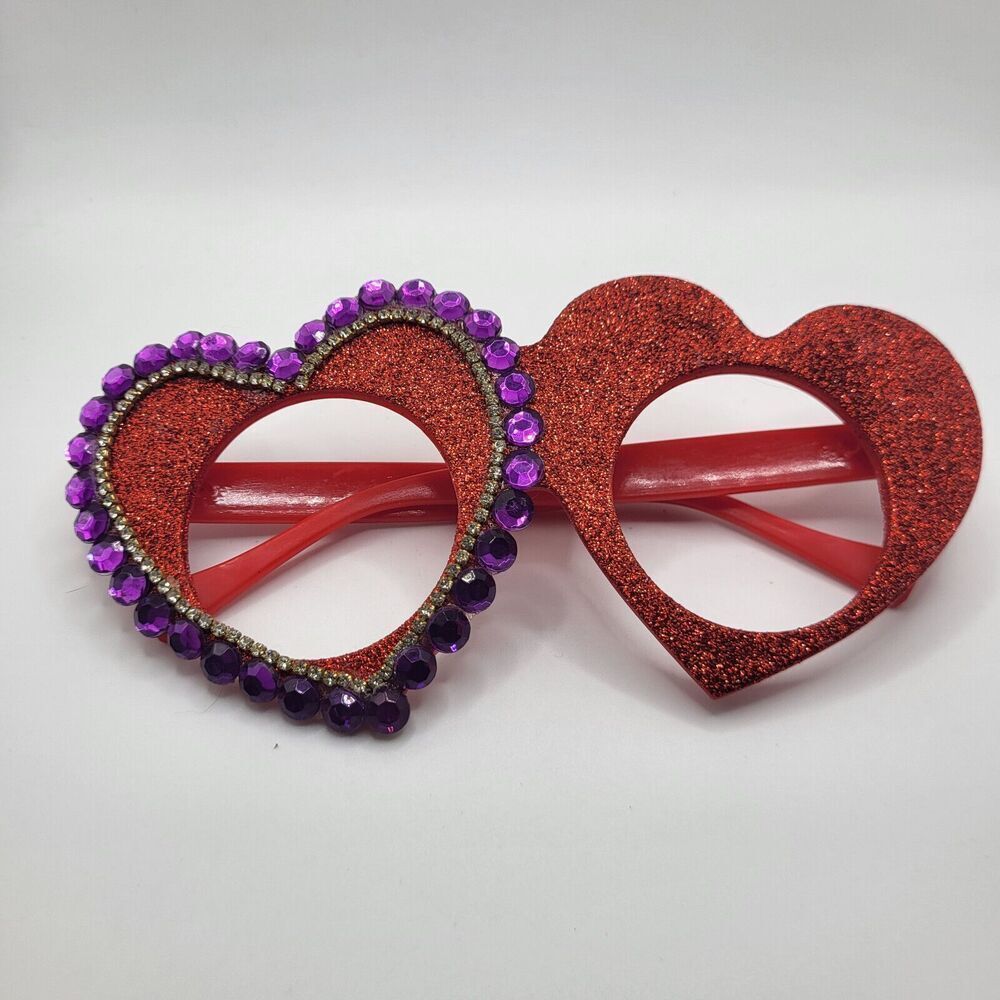 Glitter Heart Glasses - no lenses